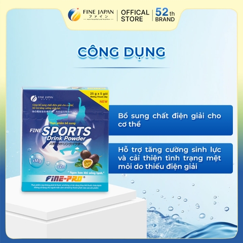 THỰC PHẨM BỔ SUNG FINE SPORTS DRINK POWDER FINE JAPAN HỘP 5 GÓI