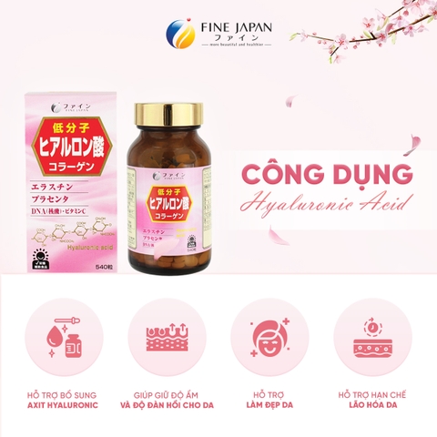 THỰC PHẨM BẢO VỆ SỨC KHỎE HYALURONIC ACID FINE JAPAN LỌ 540 VIÊN