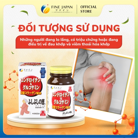 Viên uống sụn cá mập Chondroitin & Glucosamin FINE JAPAN hỗ trợ giảm đau nhức xương khớp lọ 545 viên (36 ngày)