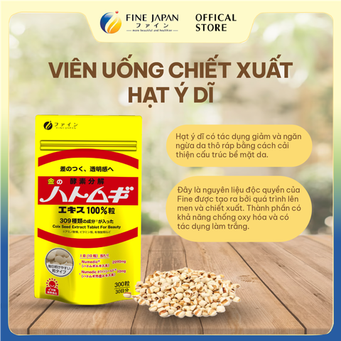 Viên Uống Chiết Xuất Hạt Ý Dĩ Fine Japan Coix Seed Extract Tablets Gói 300 viên