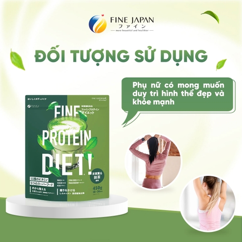 THỰC PHẨM BỔ SUNG FINE PROTEIN DIET BỔ SUNG PROTEIN VỊ MATCHA GÓI 450G
