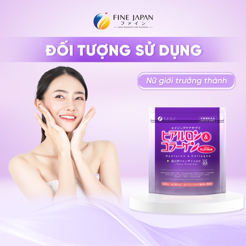 THỰC PHẨM BẢO VỆ SỨC KHỎE HYALURON & COLLAGEN + Q10 PLATINUM FINE JAPAN GÓI 240GR