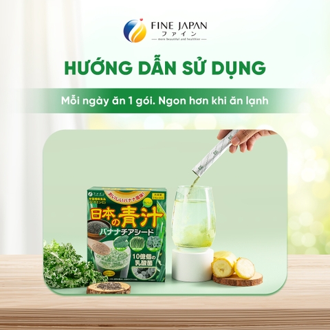 THỰC PHẨM BỔ SUNG JAPANESE GREEN WITH CHIA SEEDS FINE JAPAN HỘP 40 THANH