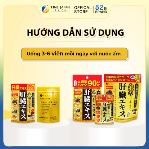 THỰC PHẨM BẢO VỆ SỨC KHỎE CLAM EXTRACT WITH LIVER HYDROLYSATE AND TURMERIC PREMIUM FINE JAPAN GÓI 42 VIÊN/75 VIÊN/90 VIÊN/270 VIÊN/MEGA PACK