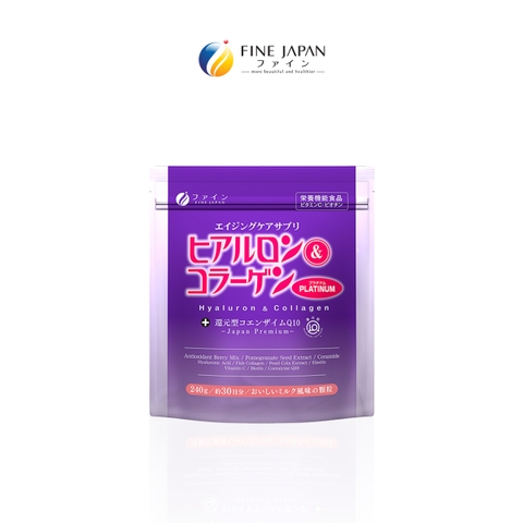 THỰC PHẨM BẢO VỆ SỨC KHỎE HYALURON & COLLAGEN + Q10 PLATINUM FINE JAPAN GÓI 240GR
