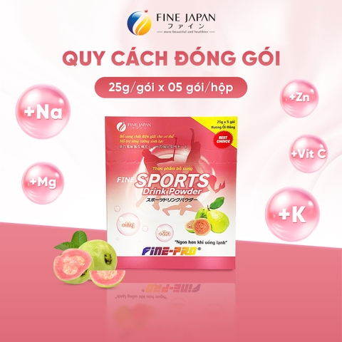 THỰC PHẨM BỔ SUNG FINE SPORTS DRINK POWDER HƯƠNG ỔI FINE JAPAN HỘP 5 GÓI
