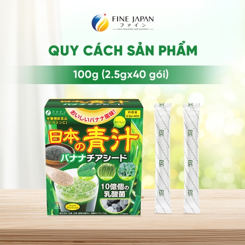 THỰC PHẨM BỔ SUNG JAPANESE GREEN WITH CHIA SEEDS FINE JAPAN HỘP 40 THANH