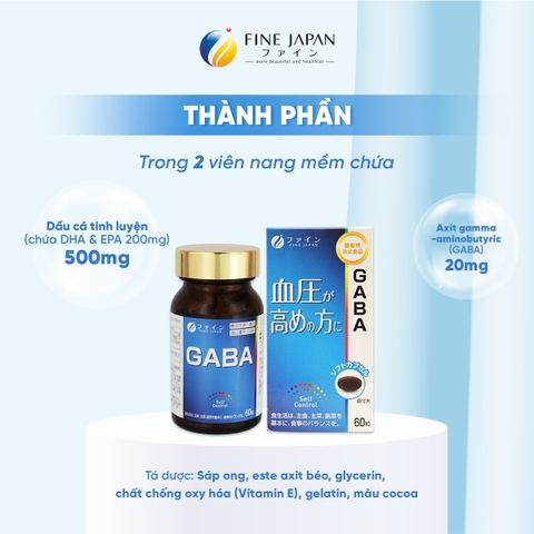THỰC PHẨM BẢO VỆ SỨC KHỎE FFC GABA  FINE JAPAN LỌ 60 VIÊN