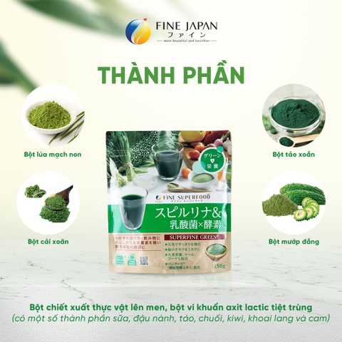THỰC PHẨM BỔ SUNG FINE SUPERFOOD SPIRULLINA PLUS GÓI 150GR