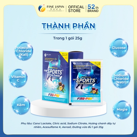 THỰC PHẨM BỔ SUNG FINE SPORTS DRINK POWDER FINE JAPAN HỘP 5 GÓI