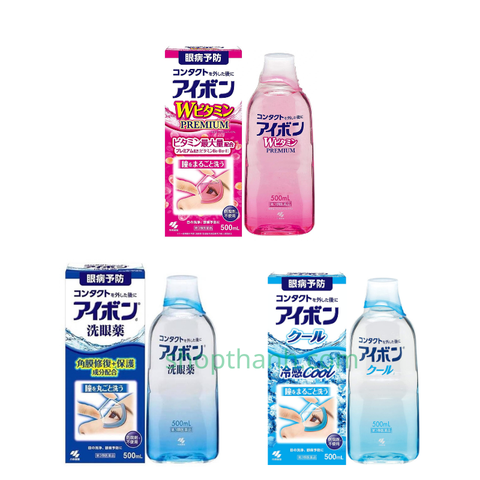 Nước Rửa Mắt, Vệ Sinh Mắt, Dưỡng Mắt Nhật Bản Eyebon W Vitamin Kobayashi Premium 500ml