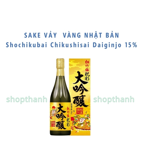 Sake Vảy Vàng Shochikubai Daiginjo 720ml Nhật Bản – Daiginjo Cao Cấp, Quà Biếu Sang Trọng