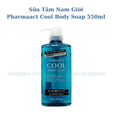 Sữa Tắm PHARMAACT Cool 550ml – Làm Sạch Sâu, Mát Lạnh, Nhập Khẩu Nhật Bản