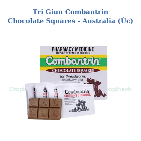 Tẩy Giun Combantrin Chocolate Squares 24 VIên - Úc