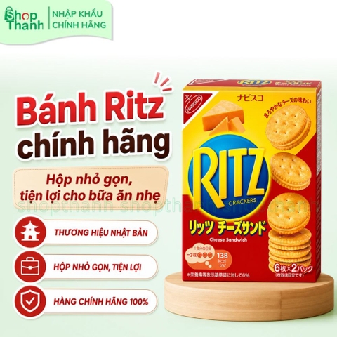 Bánh Ritz Hộp 2 Túi 6 Bánh Giòn Tan Ăn Nhẹ Tiện Lợi Phù Hợp Mọi Lúc
