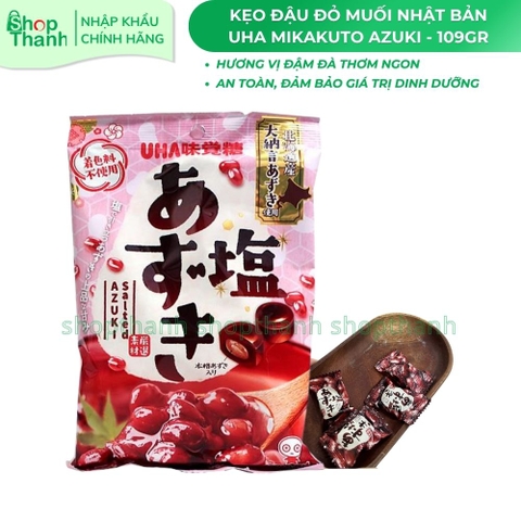 Kẹo Đậu Đỏ Muối UHA Mikakuto 109g – Hương Vị Nhật Bản Độc Đáo Bổ Dưỡng, Ăn Vặt Tiện Lợi
