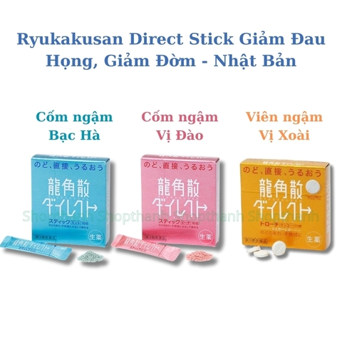 Cốm Ngậm Ryukakusan Direct Stick Nhật Bản - Giảm Ho Giảm Đau Họng Hiệu Quả.