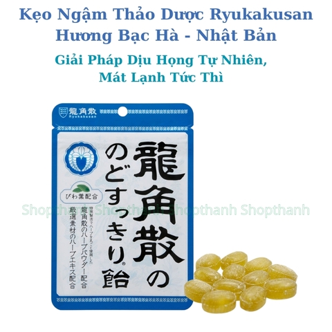 Kẹo Ngậm Thảo Dược Ryukakusan Bạc Hà – Giải Pháp Dịu Họng Tự Nhiên, Mát Lạnh Tức Thì