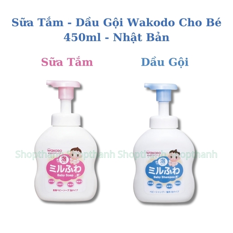 Sữa Tắm và Dầu Gội Wakodo Nhật Bản 450ml