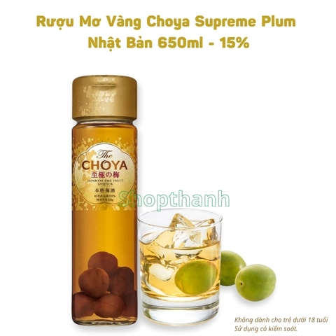 Mơ Vàng Choya Supreme Plum Single Year Nhật Bản 650ml - 15%