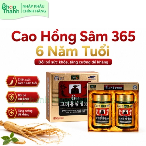 Cao Hồng Sâm 365 Hàn Quốc 240gr Tinh Chất Sâm 6 Năm Tuổi Hỗ Trợ Bồi Bổ Sức Khỏe Hằng Ngày
