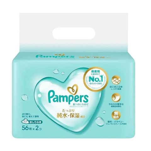 Khăn Giấy Ướt Pampers Skin Protection 56 Tờ Nhật Bản – Bảo Vệ Da Nhạy Cảm, Không Cồn, Mềm Mại Và Dưỡng Ẩm