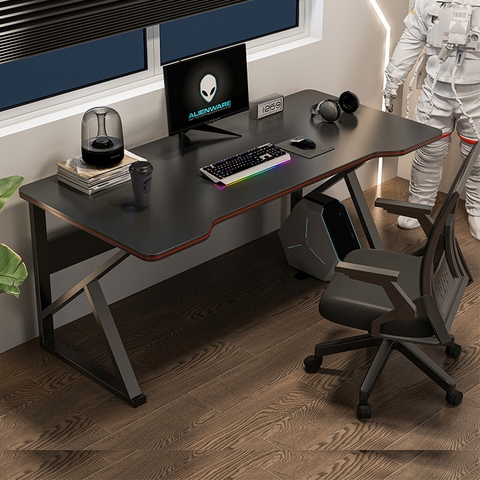 Bàn làm việc, bàn gaming chữ Z K U, bàn chân sắt mặt gỗ MDF kích thước 1m 1.2m