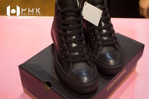 Giày Converse cơ bản, đen full, da, cao cổ