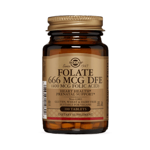 Solgar® FOLATE 666 MCG DFE (FOLIC ACID 400 MCG) 100 viên nén