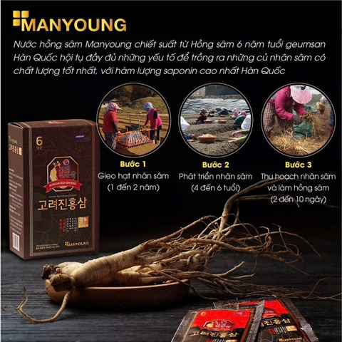 Nước Hồng Sâm MANYOUNG Hàn Quốc 30 Gói x 70ml