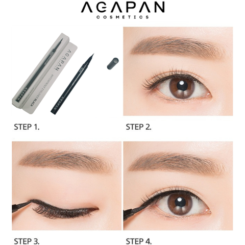 Kẻ Mắt Không Lem, Lâu Trôi AGAPAN Waterproof Eyelier Black Hàn Quốc - Màu Đen