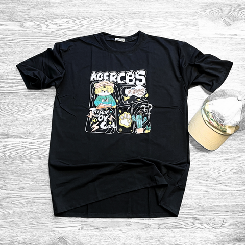 MS001 Áo Thun Unisex Nam Nữ, Áo Thun Form Rộng Thời Trang In Hình Hoạt Hình Dễ Thương Freesize