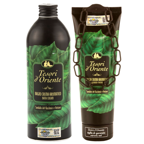 Combo Sữa Tắm Hương Nước Hoa Cao Cấp Tesori d'Oriente Gỗ Đàn Hương (Chai 500ml - Tuýp 250ml)