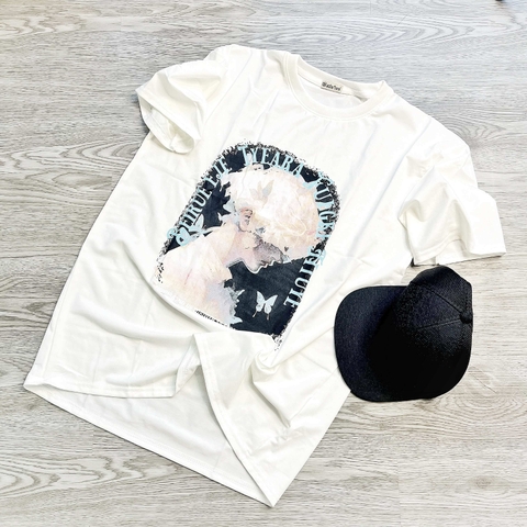 MS004 Áo Thun Unisex Nam Nữ, Áo Thun Form Rộng Thời Trang In Hình Gấu Dễ Thương Freesize