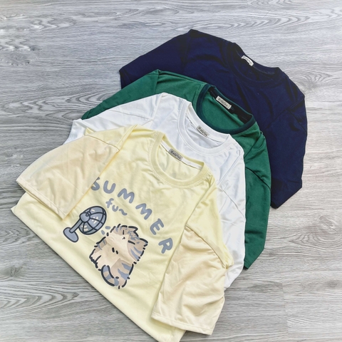 MS005 Áo Thun Unisex Nam Nữ, Áo Thun Form Rộng Thời Trang In Hình Mèo Dễ Thương Freesize