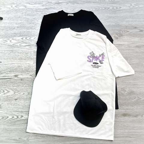 MS010 Áo Thun Unisex Nam Nữ, Áo Thun Form Rộng Thời Trang In Hình SPACE Dễ Thương Freesize