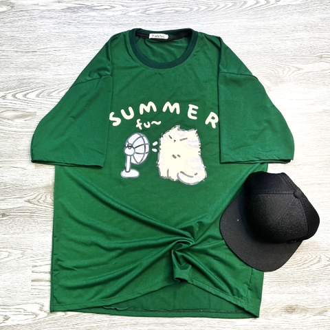 MS005 Áo Thun Unisex Nam Nữ, Áo Thun Form Rộng Thời Trang In Hình Mèo Dễ Thương Freesize