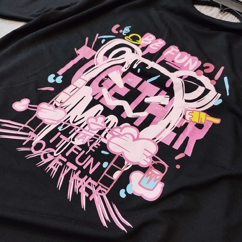 MS022 Áo Thun Unisex Nam Nữ, Áo Thun Form Rộng Thời Trang In Chữ TOGETHER Dễ Thương Freesize