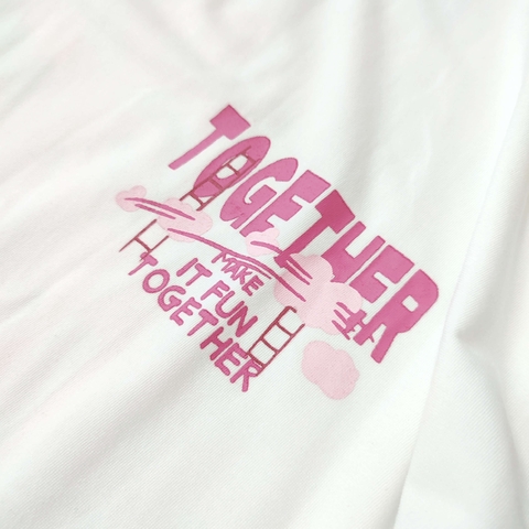 MS022 Áo Thun Unisex Nam Nữ, Áo Thun Form Rộng Thời Trang In Chữ TOGETHER Dễ Thương Freesize