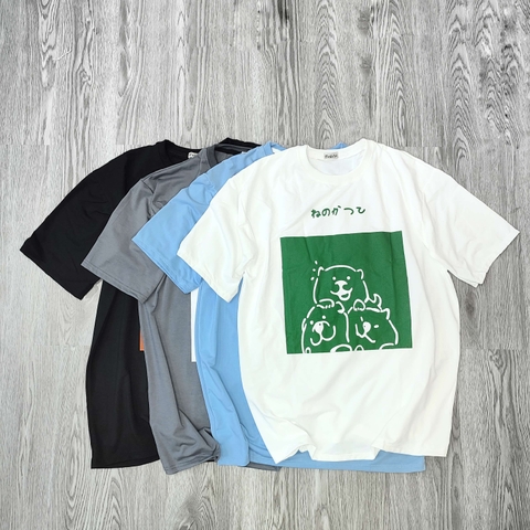 MS007 - MS014 Áo Thun Unisex Nam Nữ, Áo Thun Form Rộng Thời Trang In Hình Dễ Thương Freesize