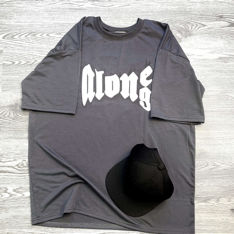 MS017 Áo Thun Unisex Nam Nữ, Áo Thun Form Rộng Thời Trang In Chữ ALONE Dễ Thương Freesize