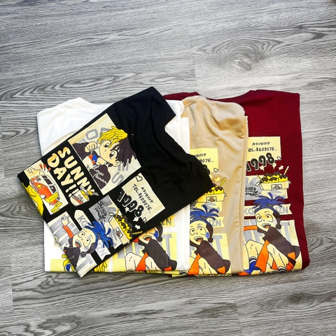 MS012 Áo Thun Unisex Nam Nữ, Áo Thun Form Rộng Thời Trang In Chữ Dễ Thương Freesize