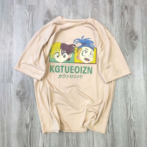 MS007 - MS014 Áo Thun Unisex Nam Nữ, Áo Thun Form Rộng Thời Trang In Hình Dễ Thương Freesize