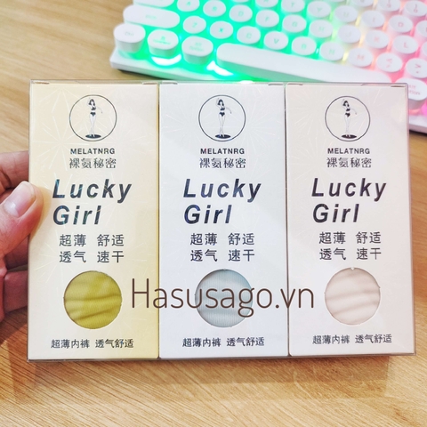 [Mã S17] Hộp 3 Quần Lót Nữ Lucky Girl Lụa Cao Cấp Tàng Hình Cạp Cao Mỏng Nhẹ Thoáng Mát (GIAO MÀU NGẪU NHIÊN)