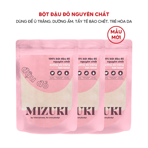 Combo 3 Túi Bột Đậu Đỏ Nguyên Chất Mizuki Tẩy Tế Bào Chết, Dưỡng Trắng Da, Se Khít Lỗ Chân Lông