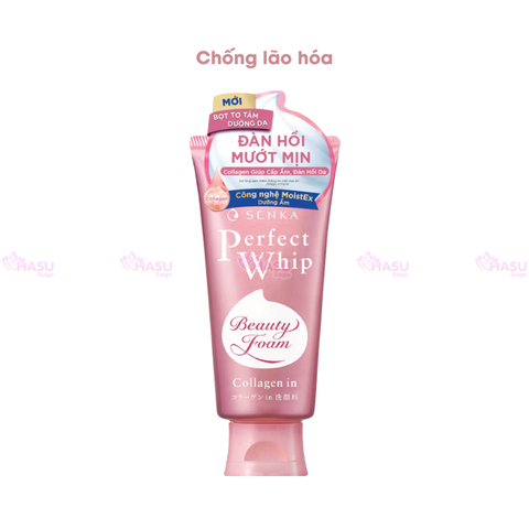 Sữa rửa mặt Senka Perfect Whip Nhật Bản 120g giúp sáng da, mờ thâm, chống lão hóa, giảm mụn