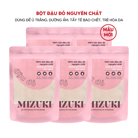 Combo 5 Túi Bột Đậu Đỏ Nguyên Chất Mizuki Tẩy Tế Bào Chết, Dưỡng Trắng Da, Se Khít Lỗ Chân Lông