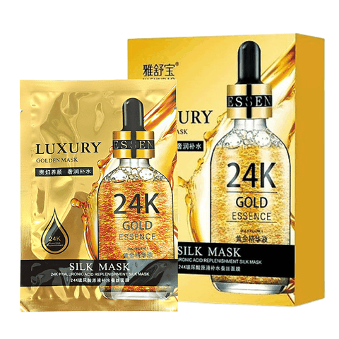 Hộp 10 Miếng Mặt Nạ Vàng 24K Gold Essence Luxury Golden Mask 25ml Dưỡng Ẩm Dưỡng Trắng Da Chống Lão Hóa