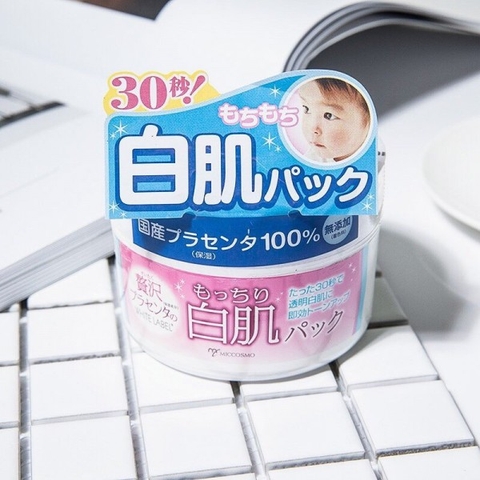 Mặt nạ rửa trôi dưỡng trắng da White Label Premium Placenta Pack 130g