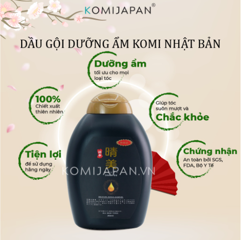 Dầu gội kích thích mọc tóc, dưỡng ẩm và phục hồi Komi Nhật Bản chai 385ml - Chính hãng